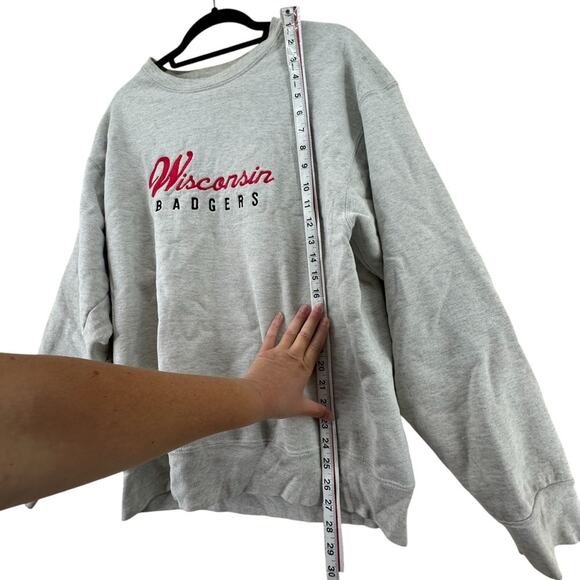 Vintage embroidered Wisconsin Badgers from fruit of the loom Sweatshirt sz Large - Picture 5 of 12
